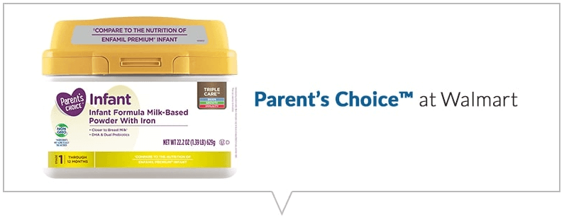 Parent's Choice brand Infant Formula for Babies Sensitive to