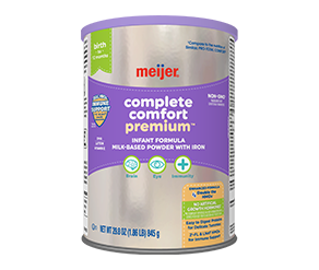 Complete Comfort Premium Infant Formula Powder With Iron - 29.8oz